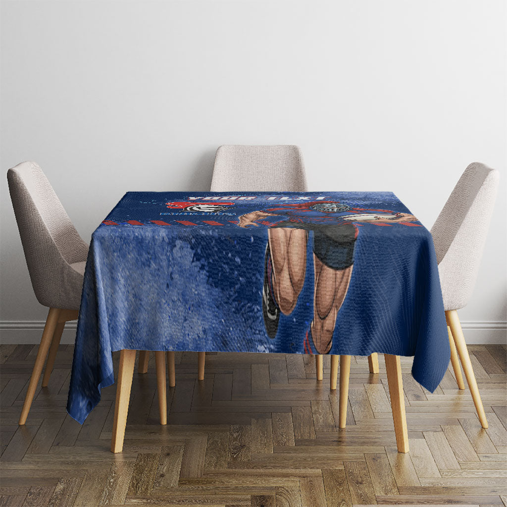 Personalised Newcastle Knights Rugby Tablecloth Newy Warrior Mascot - Sporty Splash Art Style