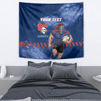 Personalised Newcastle Knights Rugby Tapestry Newy Warrior Mascot - Sporty Splash Art Style