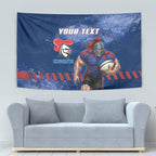 Personalised Newcastle Knights Rugby Tapestry Newy Warrior Mascot - Sporty Splash Art Style