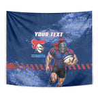 Personalised Newcastle Knights Rugby Tapestry Newy Warrior Mascot - Sporty Splash Art Style