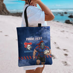 Personalised Newcastle Knights Rugby Tote Bag Newy Warrior Mascot - Sporty Splash Art Style