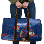 Personalised Newcastle Knights Rugby Travel Bag Newy Warrior Mascot - Sporty Splash Art Style