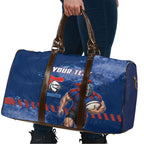 Personalised Newcastle Knights Rugby Travel Bag Newy Warrior Mascot - Sporty Splash Art Style