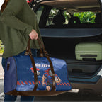 Personalised Newcastle Knights Rugby Travel Bag Newy Warrior Mascot - Sporty Splash Art Style