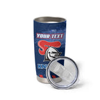 Personalised Newcastle Knights Rugby Tumbler Cup Newy Warrior Mascot - Sporty Splash Art Style