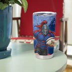 Personalised Newcastle Knights Rugby Tumbler Cup Newy Warrior Mascot - Sporty Splash Art Style