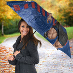 Personalised Newcastle Knights Rugby Umbrella Newy Warrior Mascot - Sporty Splash Art Style