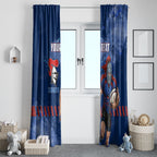 Personalised Newcastle Knights Rugby Window Curtain Newy Warrior Mascot - Sporty Splash Art Style