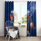 Personalised Newcastle Knights Rugby Window Curtain Newy Warrior Mascot - Sporty Splash Art Style