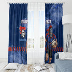 Personalised Newcastle Knights Rugby Window Curtain Newy Warrior Mascot - Sporty Splash Art Style