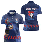 Personalised Newcastle Knights Rugby Women Polo Shirt Newy Warrior Mascot - Sporty Splash Art Style