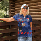 Personalised Newcastle Knights Rugby Women Polo Shirt Newy Warrior Mascot - Sporty Splash Art Style