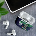 Personalised New Zealand Warriors Rugby AirPods Case Maori The Wahs Mascot - Sporty Splash Art Style