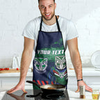 Personalised New Zealand Warriors Rugby Apron Maori The Wahs Mascot - Sporty Splash Art Style