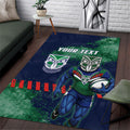 Personalised New Zealand Warriors Rugby Area Rug Maori The Wahs Mascot - Sporty Splash Art Style