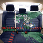 Personalised New Zealand Warriors Rugby Back Car Seat Cover Maori The Wahs Mascot - Sporty Splash Art Style