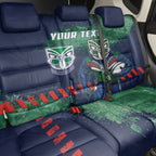 Personalised New Zealand Warriors Rugby Back Car Seat Cover Maori The Wahs Mascot - Sporty Splash Art Style