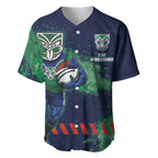 Personalised New Zealand Warriors Rugby Baseball Jersey Maori The Wahs Mascot - Sporty Splash Art Style