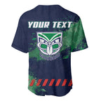 Personalised New Zealand Warriors Rugby Baseball Jersey Maori The Wahs Mascot - Sporty Splash Art Style
