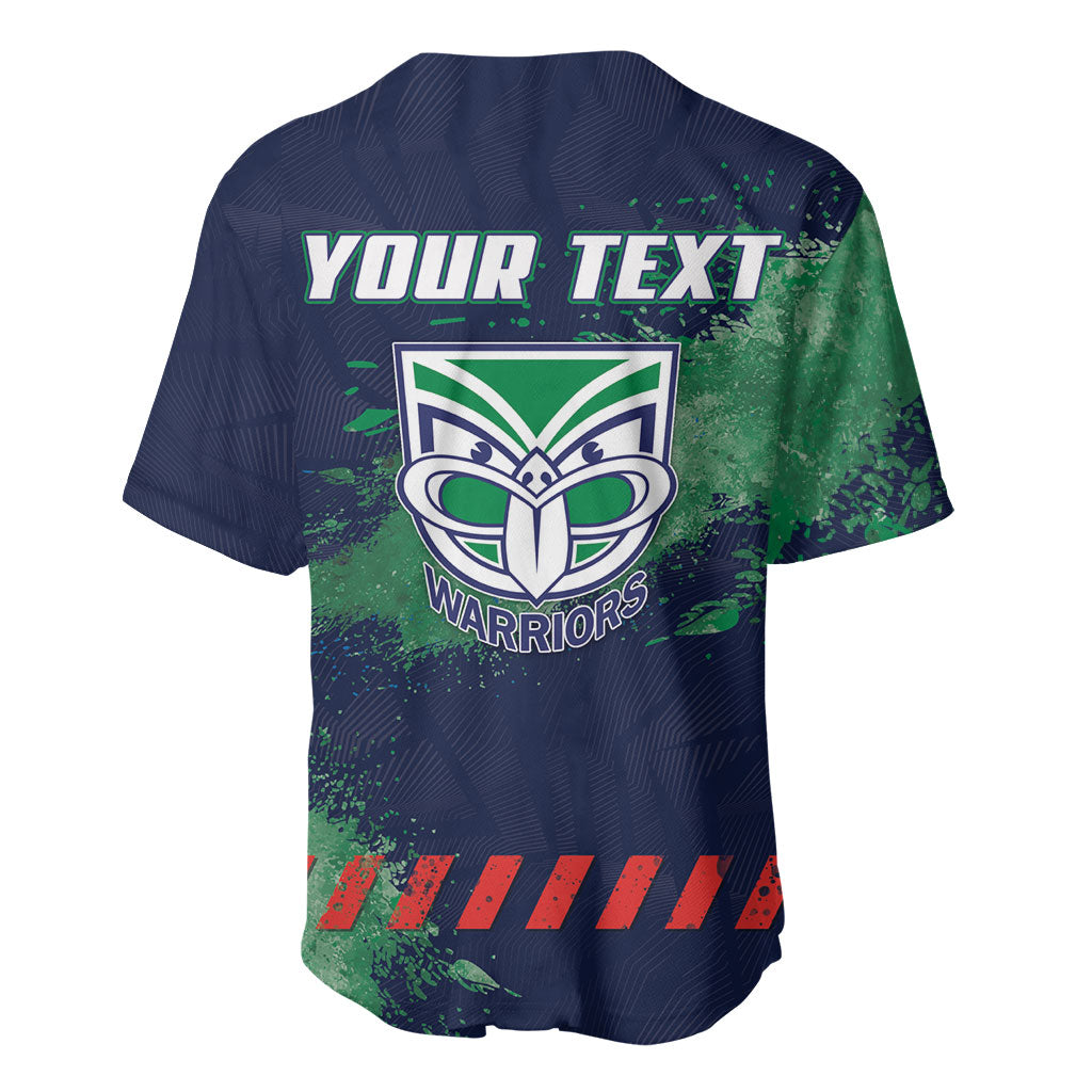 Personalised New Zealand Warriors Rugby Baseball Jersey Maori The Wahs Mascot - Sporty Splash Art Style