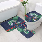 Personalised New Zealand Warriors Rugby Bathroom Set Maori The Wahs Mascot - Sporty Splash Art Style