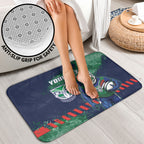 Personalised New Zealand Warriors Rugby Bathroom Set Maori The Wahs Mascot - Sporty Splash Art Style