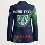 Personalised New Zealand Warriors Rugby Blazer Maori The Wahs Mascot - Sporty Splash Art Style