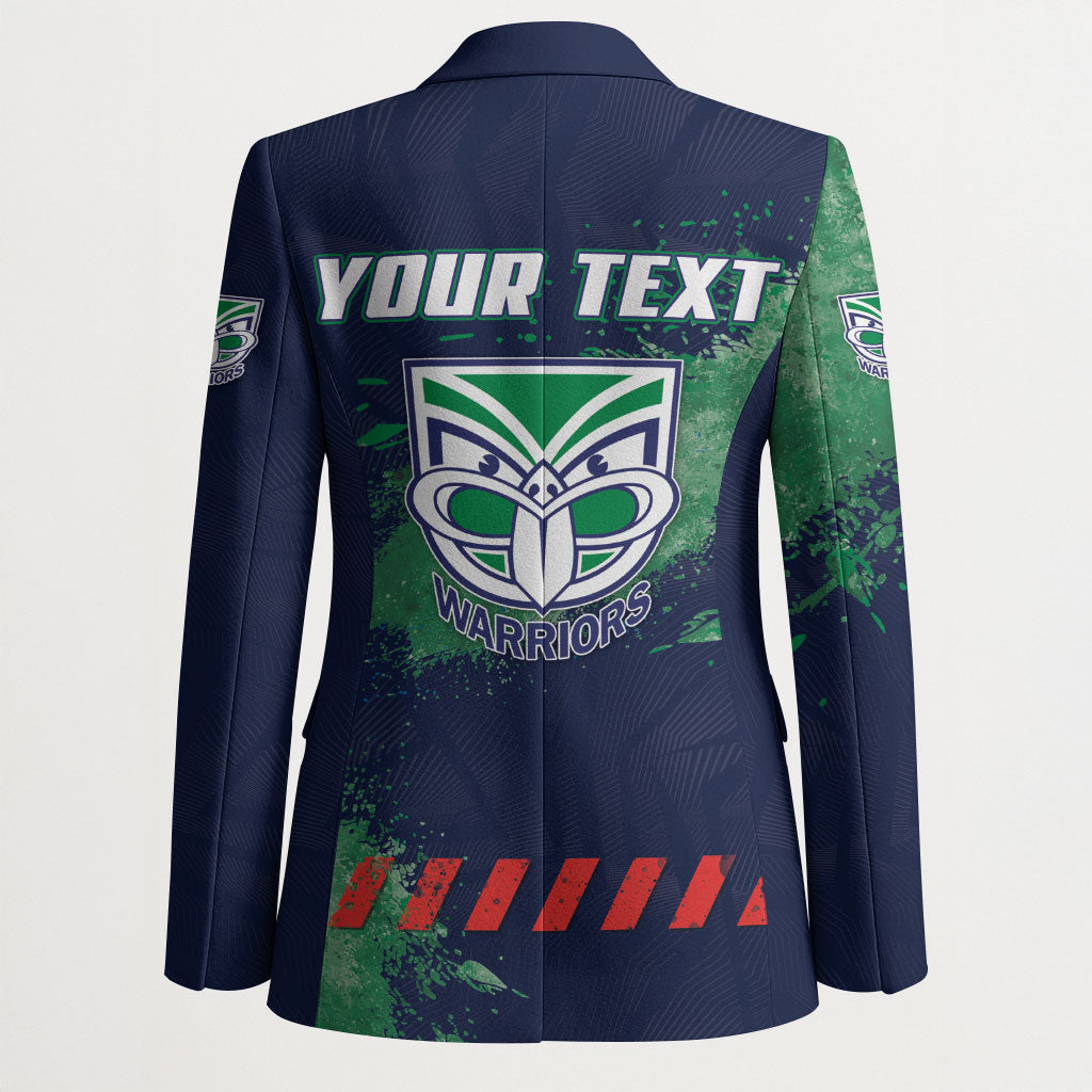 Personalised New Zealand Warriors Rugby Blazer Maori The Wahs Mascot - Sporty Splash Art Style