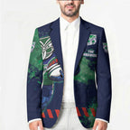 Personalised New Zealand Warriors Rugby Blazer Maori The Wahs Mascot - Sporty Splash Art Style