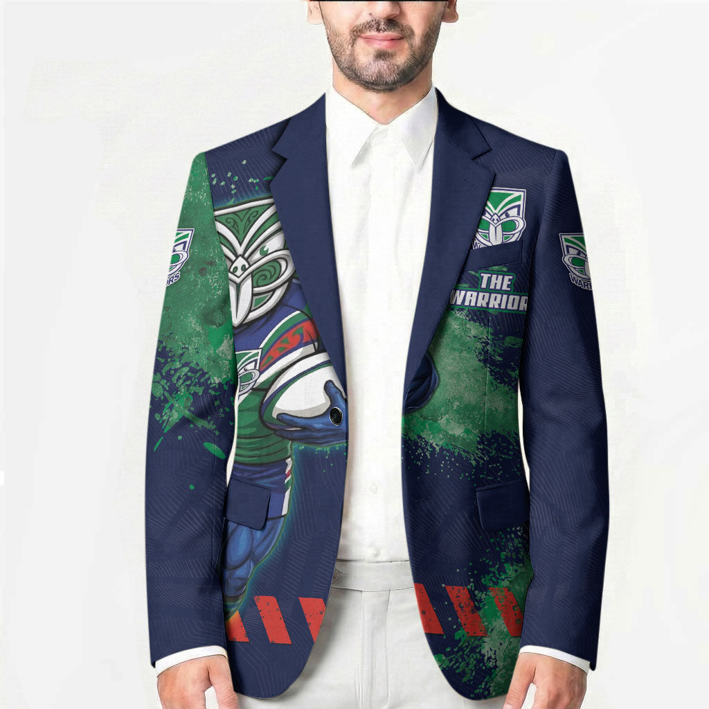 Personalised New Zealand Warriors Rugby Blazer Maori The Wahs Mascot - Sporty Splash Art Style