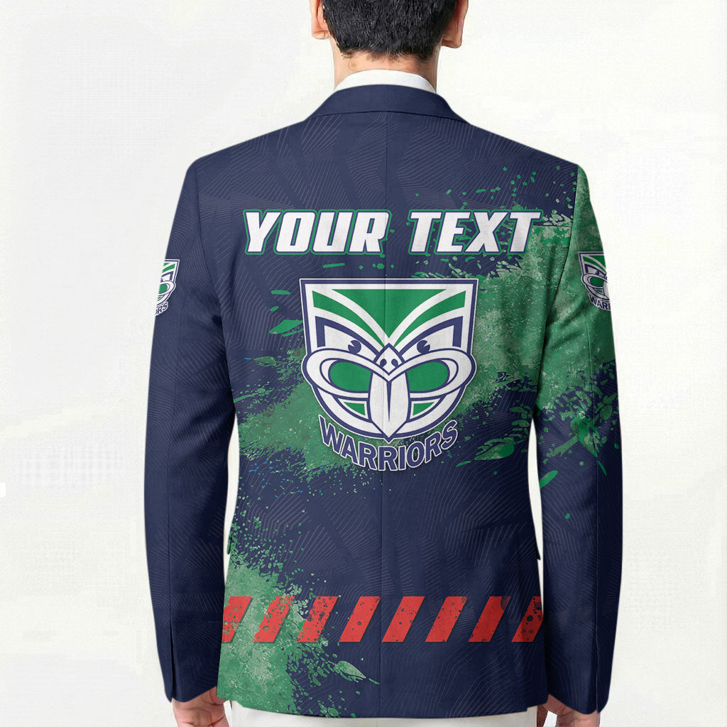 Personalised New Zealand Warriors Rugby Blazer Maori The Wahs Mascot - Sporty Splash Art Style