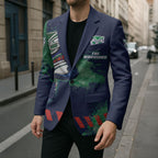 Personalised New Zealand Warriors Rugby Blazer Maori The Wahs Mascot - Sporty Splash Art Style