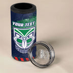 Personalised New Zealand Warriors Rugby 4 in 1 Can Cooler Tumbler Maori The Wahs Mascot - Sporty Splash Art Style