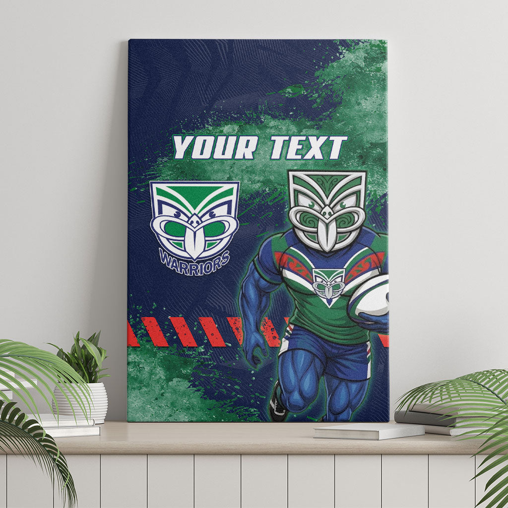 Personalised New Zealand Warriors Rugby Canvas Wall Art Maori The Wahs Mascot - Sporty Splash Art Style