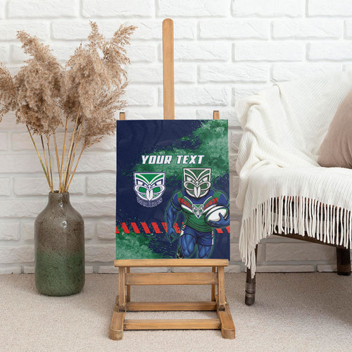 Personalised New Zealand Warriors Rugby Canvas Wall Art Maori The Wahs Mascot - Sporty Splash Art Style