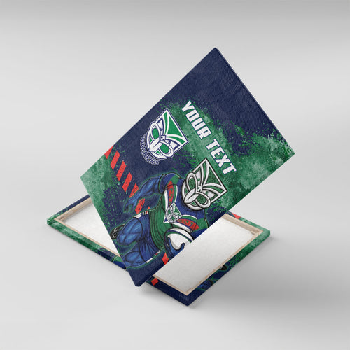 Personalised New Zealand Warriors Rugby Canvas Wall Art Maori The Wahs Mascot - Sporty Splash Art Style