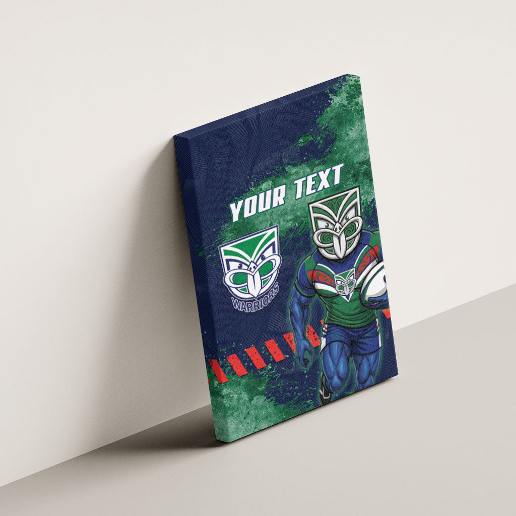 Personalised New Zealand Warriors Rugby Canvas Wall Art Maori The Wahs Mascot - Sporty Splash Art Style