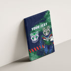 Personalised New Zealand Warriors Rugby Canvas Wall Art Maori The Wahs Mascot - Sporty Splash Art Style