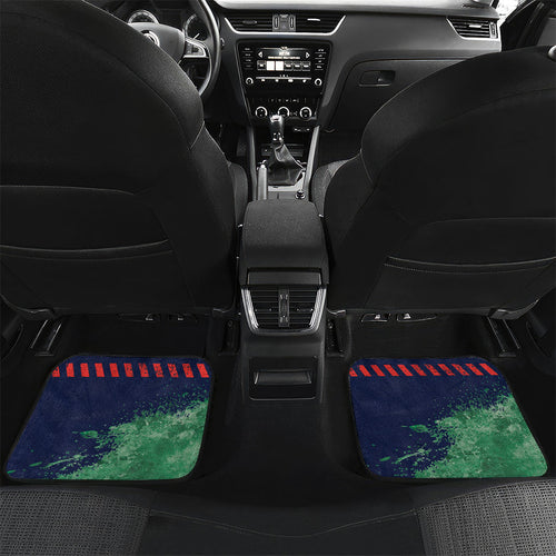 Personalised New Zealand Warriors Rugby Car Mats Maori The Wahs Mascot - Sporty Splash Art Style