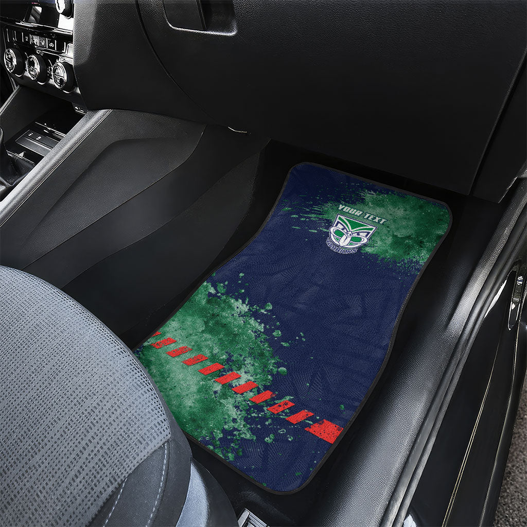 Personalised New Zealand Warriors Rugby Car Mats Maori The Wahs Mascot - Sporty Splash Art Style