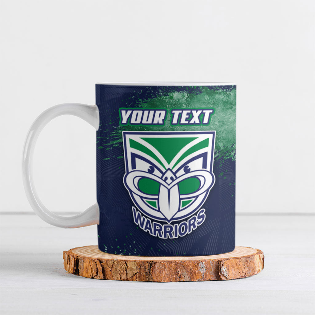 Personalised New Zealand Warriors Rugby Ceramic Mug Maori The Wahs Mascot - Sporty Splash Art Style