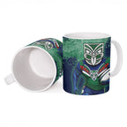Personalised New Zealand Warriors Rugby Ceramic Mug Maori The Wahs Mascot - Sporty Splash Art Style