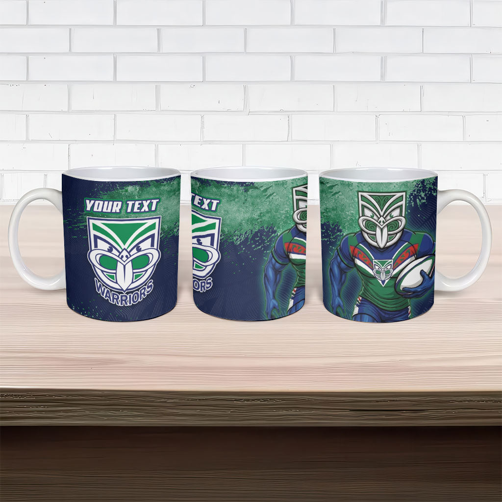 Personalised New Zealand Warriors Rugby Ceramic Mug Maori The Wahs Mascot - Sporty Splash Art Style