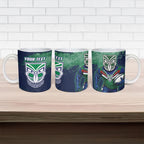 Personalised New Zealand Warriors Rugby Ceramic Mug Maori The Wahs Mascot - Sporty Splash Art Style