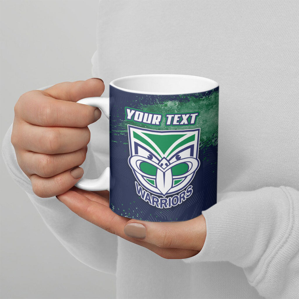 Personalised New Zealand Warriors Rugby Ceramic Mug Maori The Wahs Mascot - Sporty Splash Art Style