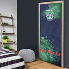 Personalised New Zealand Warriors Rugby Door Cover Maori The Wahs Mascot - Sporty Splash Art Style