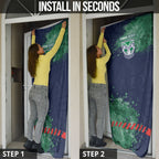 Personalised New Zealand Warriors Rugby Door Cover Maori The Wahs Mascot - Sporty Splash Art Style
