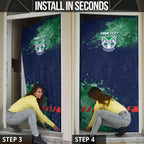 Personalised New Zealand Warriors Rugby Door Cover Maori The Wahs Mascot - Sporty Splash Art Style