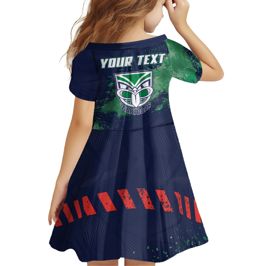 Personalised New Zealand Warriors Rugby Family Matching Off Shoulder Maxi Dress and Hawaiian Shirt Maori The Wahs Mascot - Sporty Splash Art Style