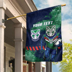 Personalised New Zealand Warriors Rugby Garden Flag Maori The Wahs Mascot - Sporty Splash Art Style